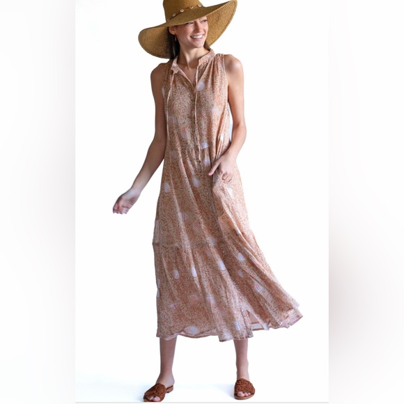 Olivia James Ro Long Dress, Summer Shells size M - Picture 1 of 13